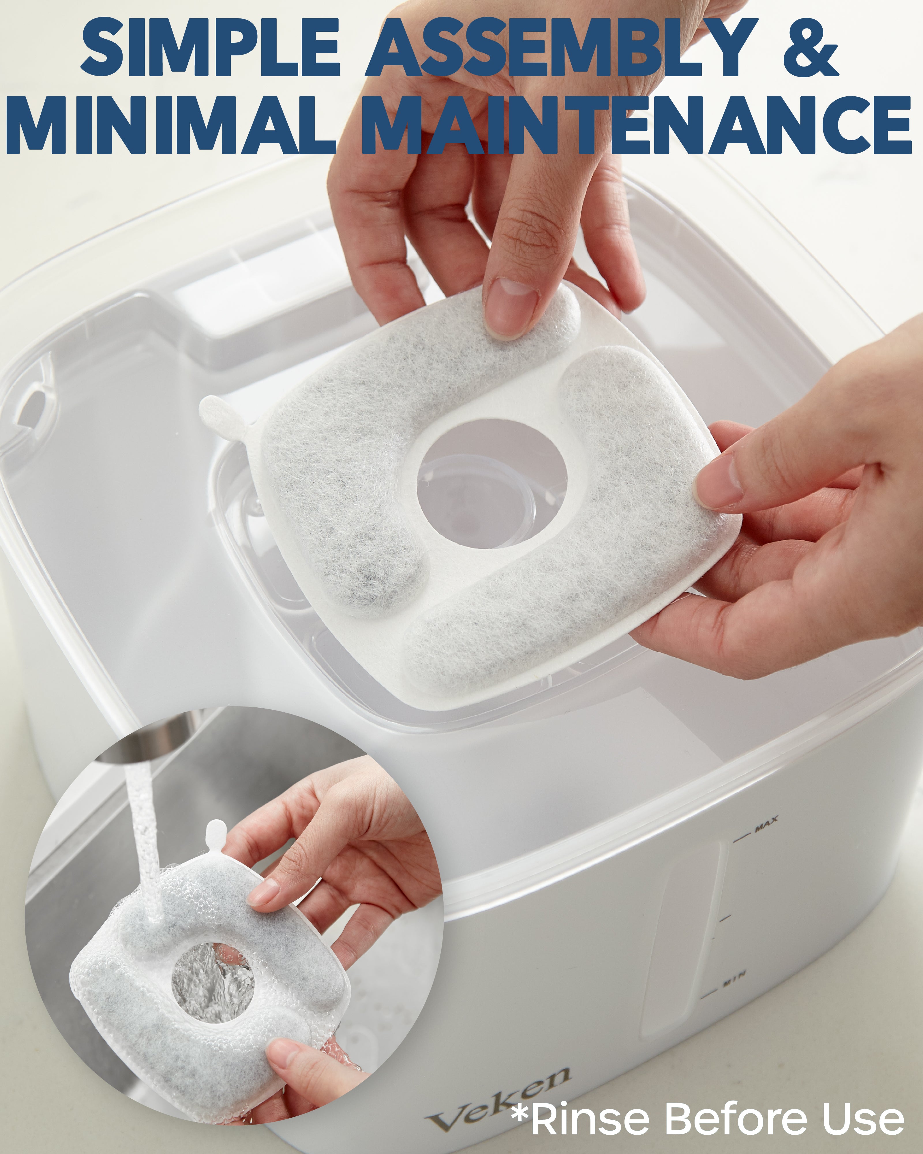 8 Pack Filters & 8 Pack Pre-Filter Sponges | Replacements | Veken - aborderproducts