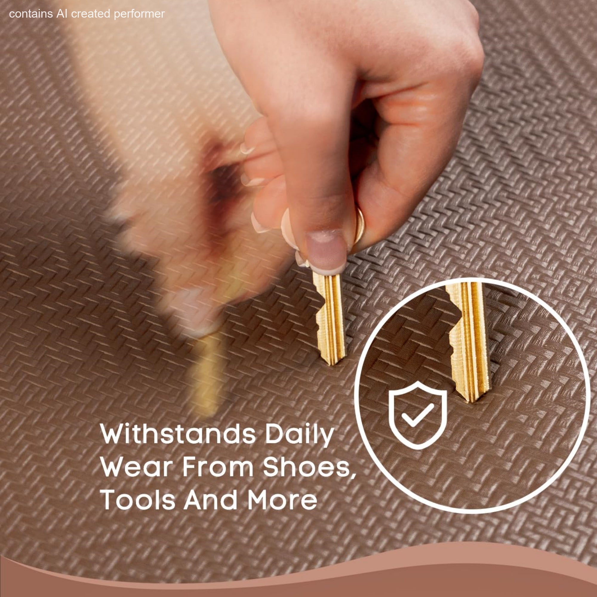 Ophanie 20x32 Kitchen Mat 3/4 Inch Thick Anti Fatigue Cushioned Floor Rug Waterproof Non Slip Standing Mat Brown-zoom-7