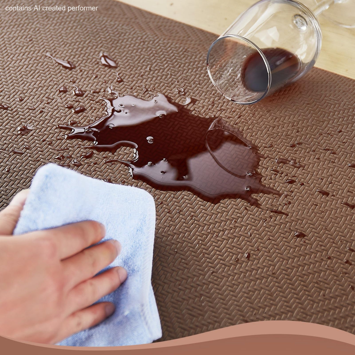 Ophanie 20x32 Kitchen Mat 3/4 Inch Thick Anti Fatigue Cushioned Floor Rug Waterproof Non Slip Standing Mat Brown-5