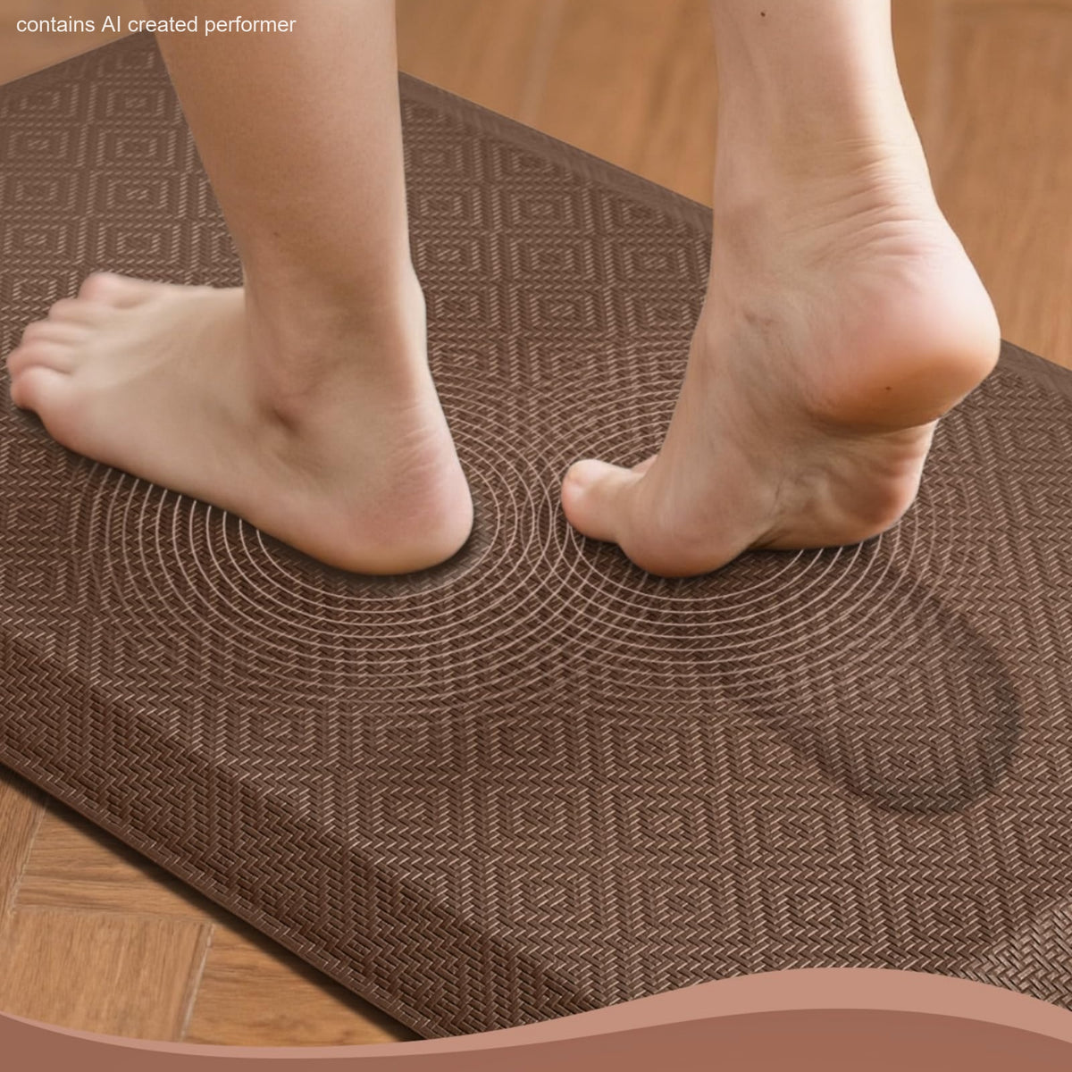 Ophanie 20x32 Kitchen Mat 3/4 Inch Thick Anti Fatigue Cushioned Floor Rug Waterproof Non Slip Standing Mat Brown-zoom-8