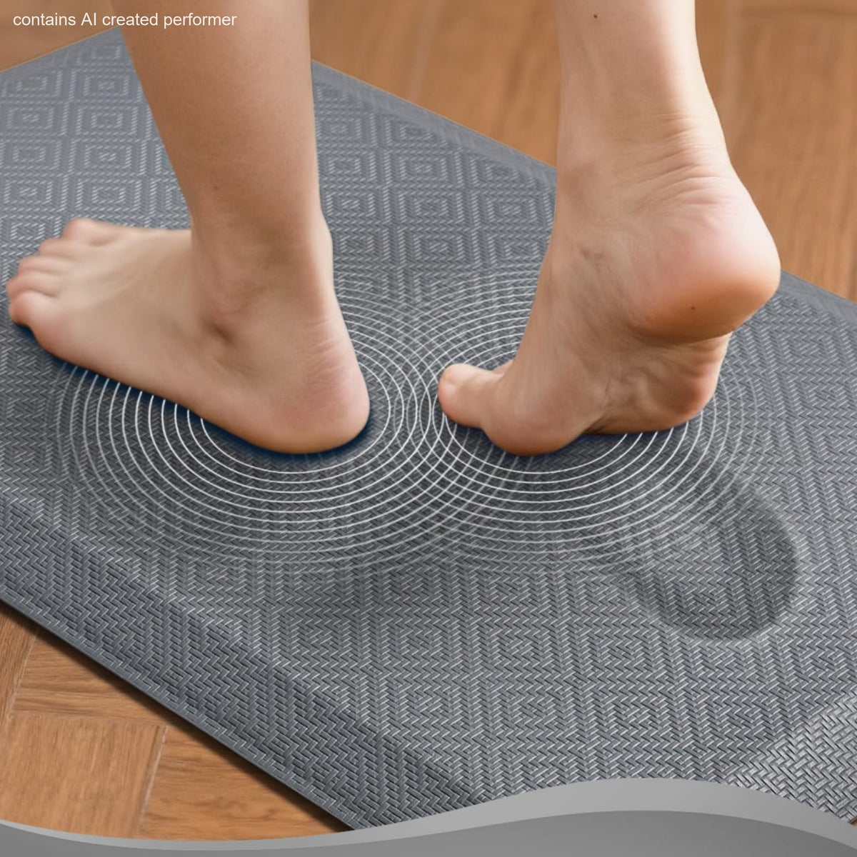 Ophanie 20x39 Kitchen Mat 3/4 Inch Thick Anti Fatigue Cushioned Floor Rug Waterproof Non Slip Standing Mat Grey-zoom-6