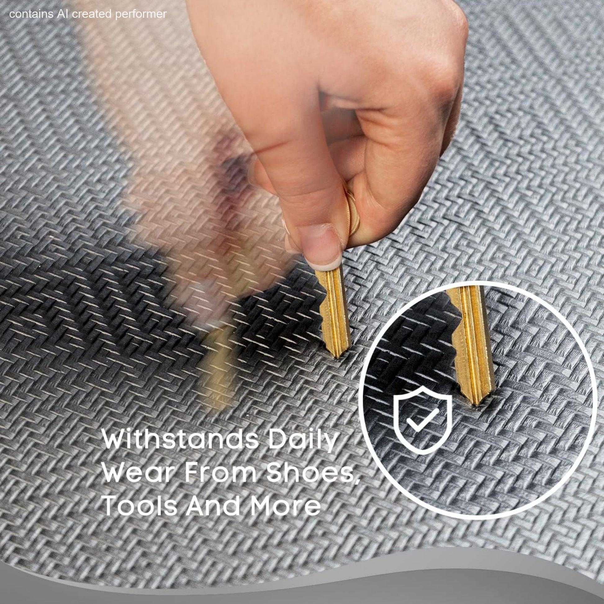 Ophanie 20x39 Kitchen Mat 3/4 Inch Thick Anti Fatigue Cushioned Floor Rug Waterproof Non Slip Standing Mat Grey-7