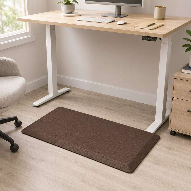 Ophanie 20x39 Kitchen Mat 3/4 Inch Thick Anti Fatigue Cushioned Floor Rug Waterproof Non Slip Standing Mat Brown-zoom-