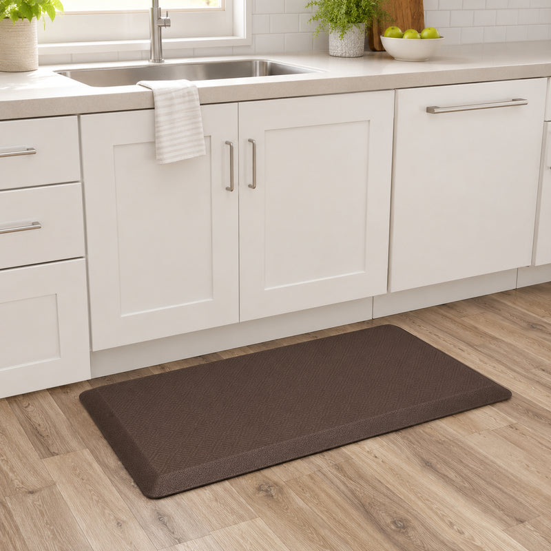 Ophanie 20x32 Kitchen Mat 3/4 Inch Thick Anti Fatigue Cushioned Floor Rug Waterproof Non Slip Standing Mat Brown-zoom-