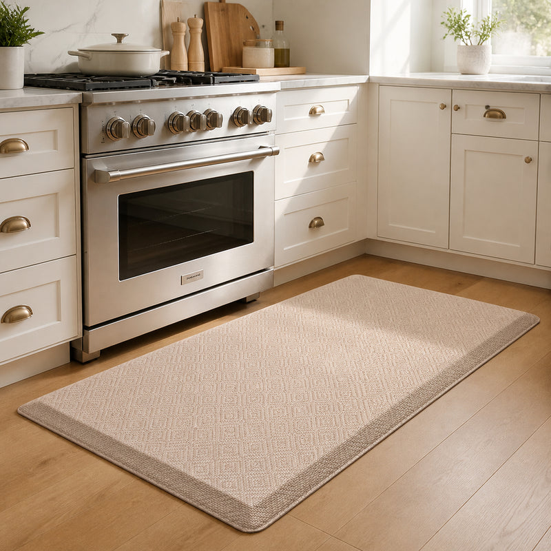 Ophanie 20x39 Kitchen Mat 3/4 Inch Thick Anti Fatigue Cushioned Floor Rug Waterproof Non Slip Standing Mat Beige-zoom-