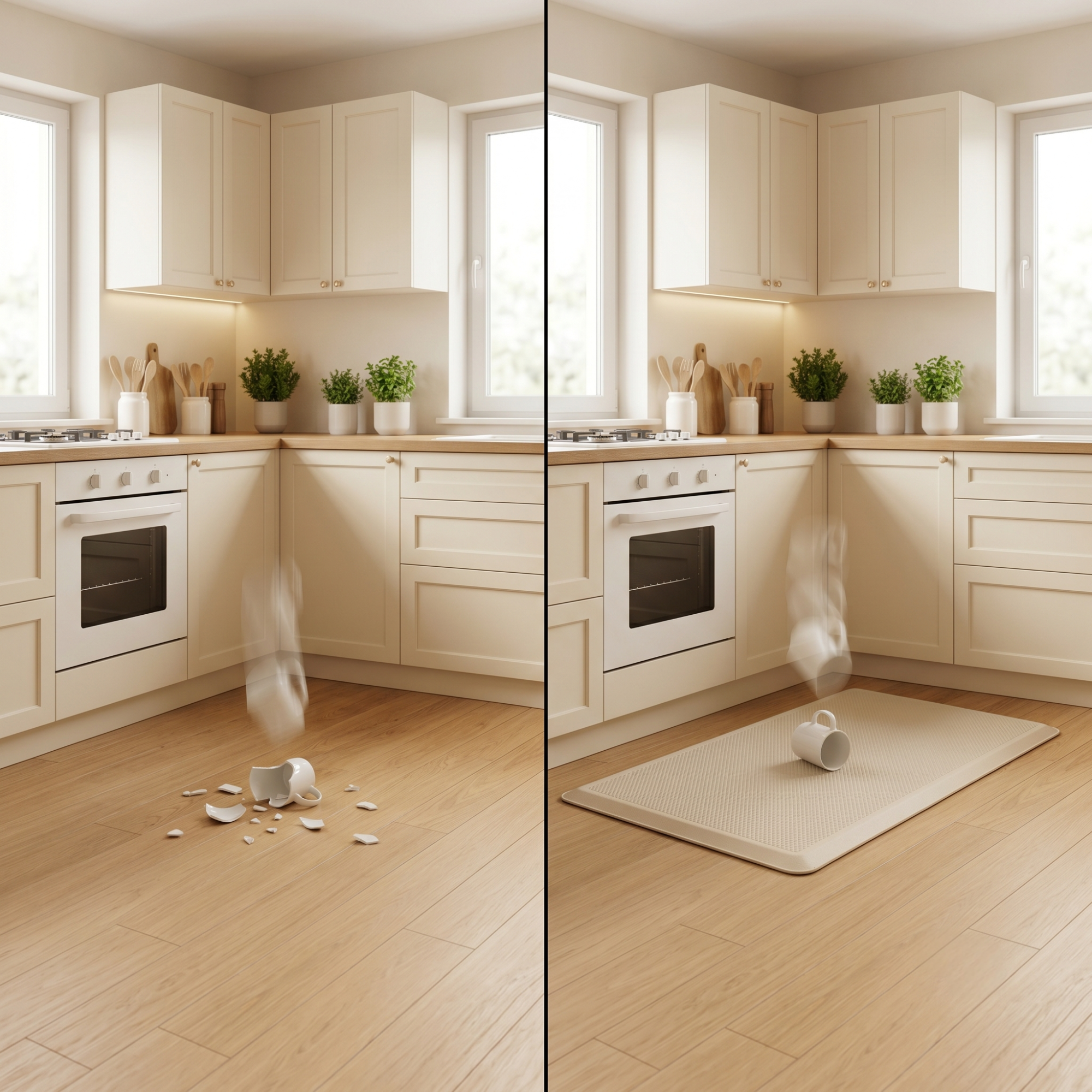 Ophanie 20x39 Kitchen Mat 3/4 Inch Thick Anti Fatigue Cushioned Floor Rug Waterproof Non Slip Standing Mat Beige-zoom-8