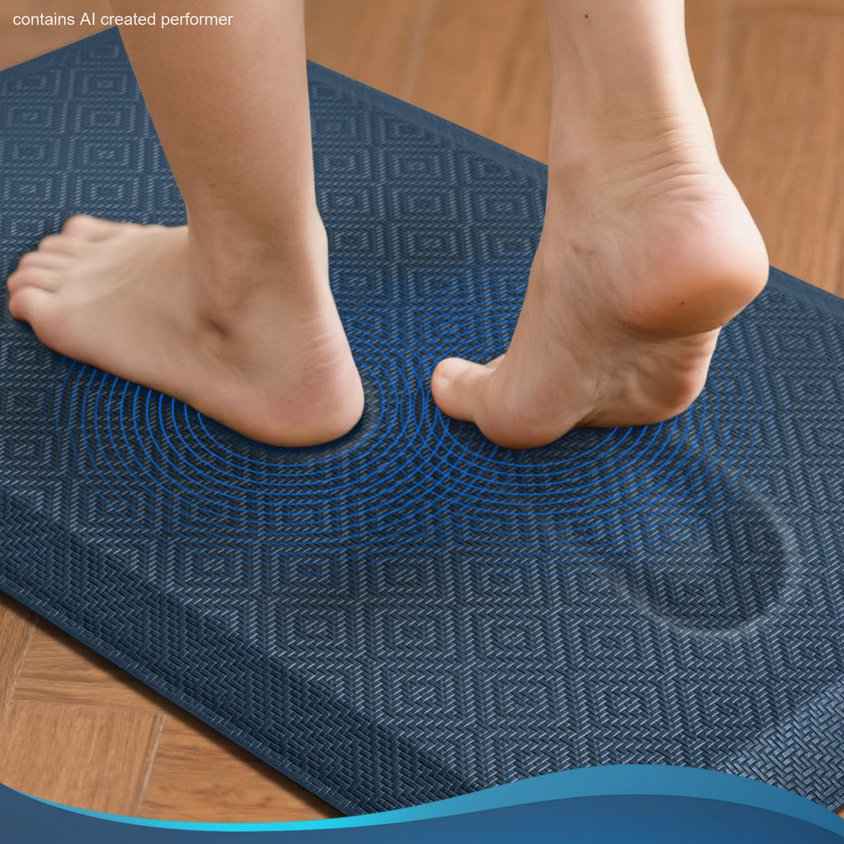 Ophanie 20x39 Kitchen Mat 3/4 Inch Thick Anti Fatigue Cushioned Floor Rug Waterproof Non Slip Standing Mat Blue-zoom-6