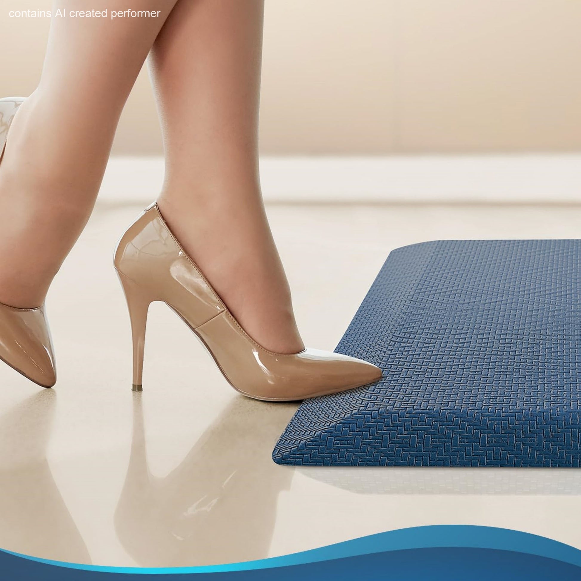 Ophanie 20x39 Kitchen Mat 3/4 Inch Thick Anti Fatigue Cushioned Floor Rug Waterproof Non Slip Standing Mat Blue-8