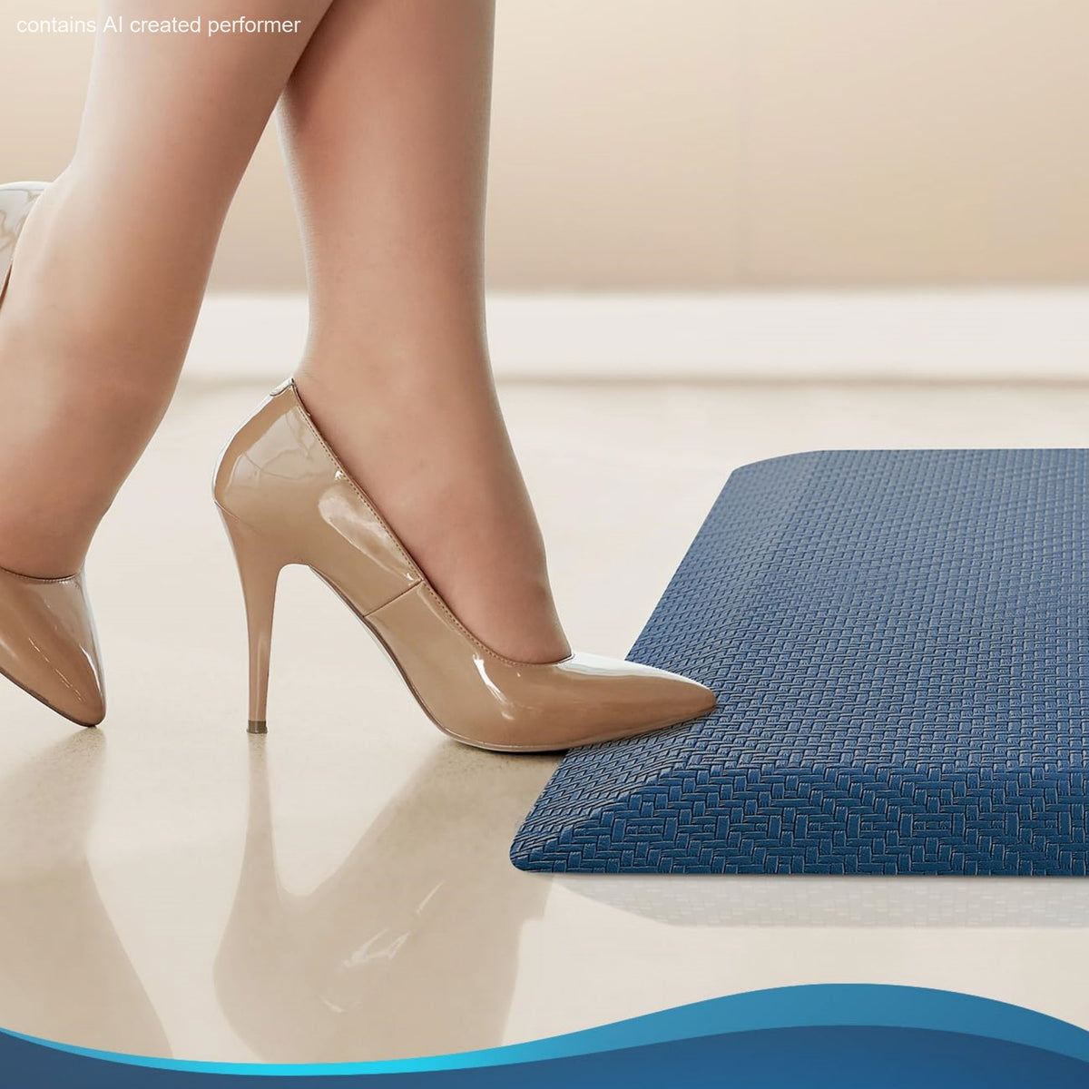 Ophanie 20x39 Kitchen Mat 3/4 Inch Thick Anti Fatigue Cushioned Floor Rug Waterproof Non Slip Standing Mat Blue-zoom-8