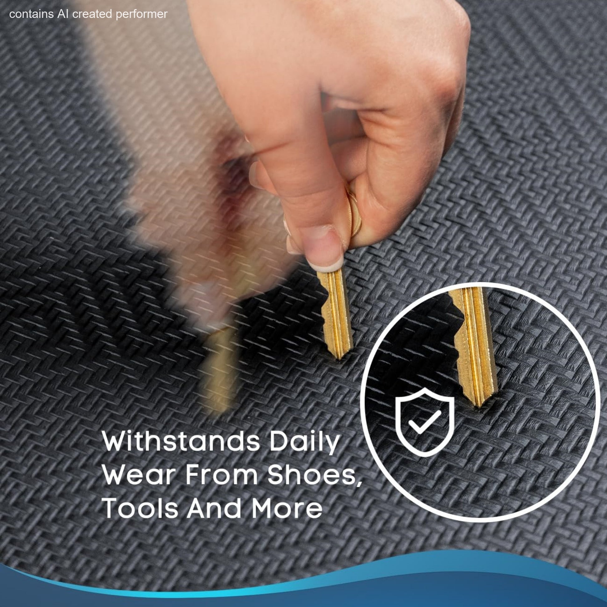 Ophanie 24x70 Kitchen Mat 3/4 Inch Thick Anti Fatigue Cushioned Floor Rug Waterproof Non Slip Standing Mat Black-9