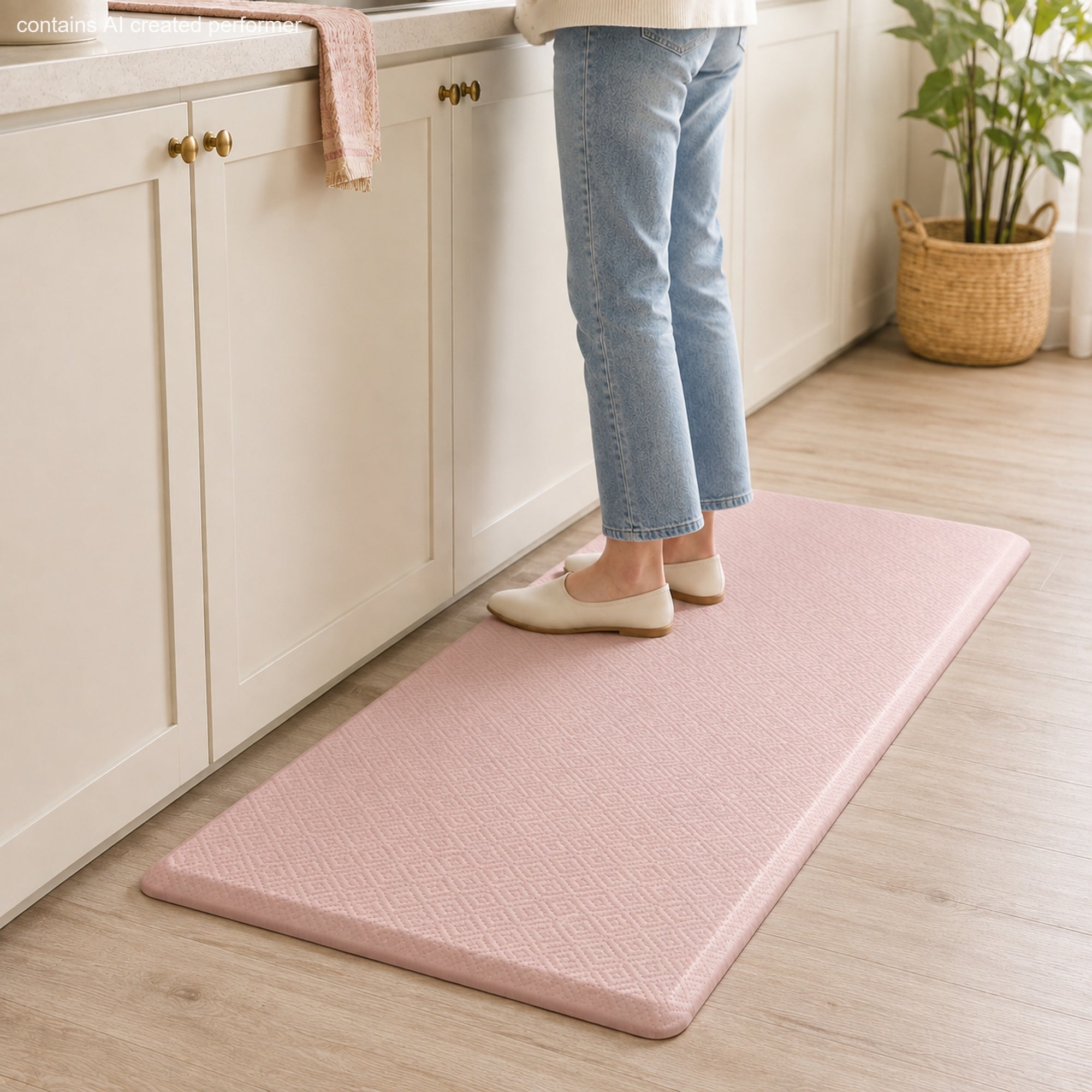 Ophanie Kitchen Mats for Floor 3/4" Anti Fatigue Cushioned Mat Waterproof Ergonomic Standing Rug with Non Slip Ridges, 39"/32"x20"-zoom-4