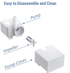 Veken Replacement Pump for 67oz, 95oz and 135oz Pet Fountain Cat Water Fountain Dog Water Fountain Ultra Quiet Long Lifespan Water Pump, USB Cable, LED Lights - aborderproducts