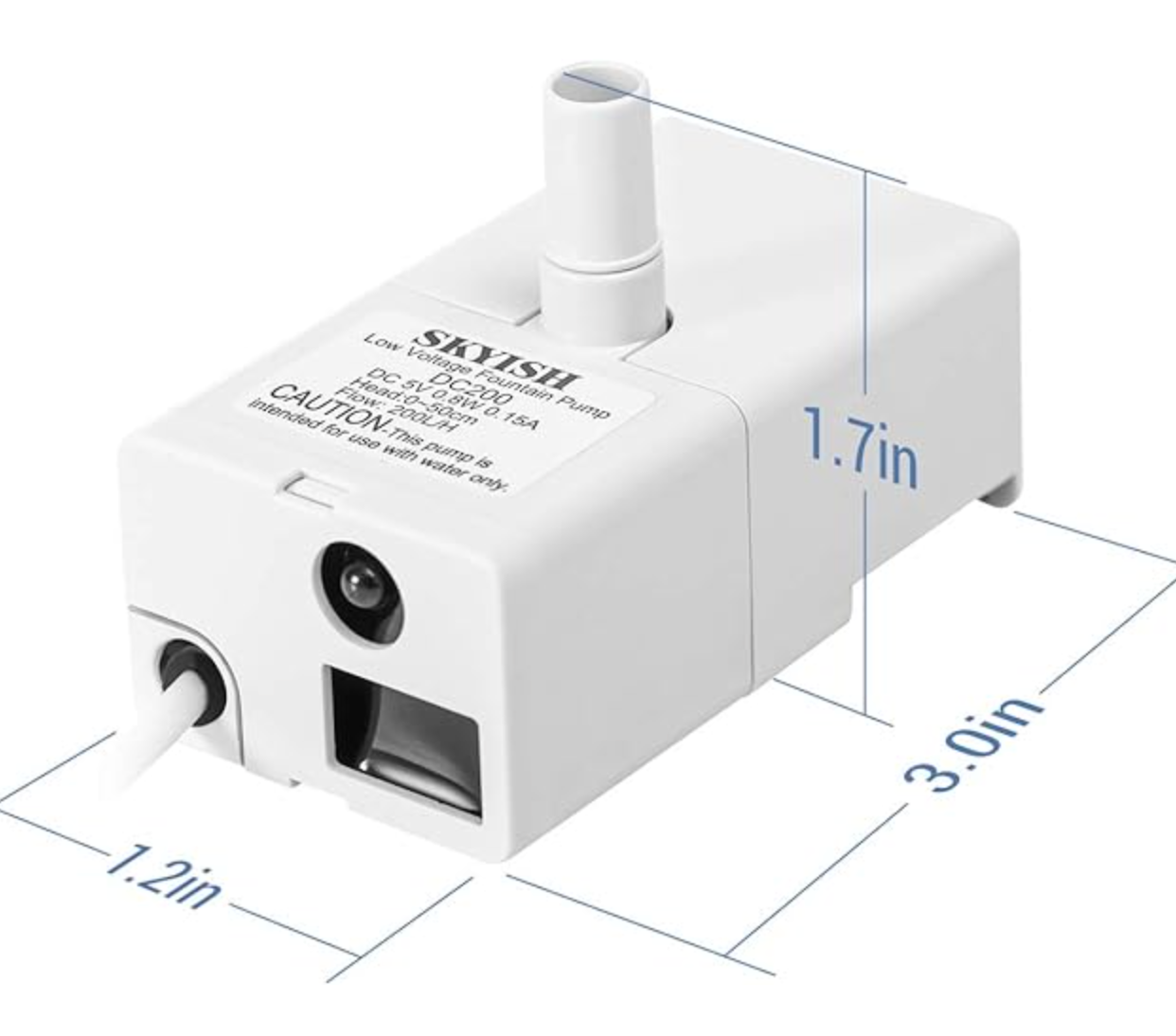 Veken Replacement Pump for 67oz, 95oz and 135oz Pet Fountain Cat Water Fountain Dog Water Fountain Ultra Quiet Long Lifespan Water Pump, USB Cable, LED Lights - aborderproducts