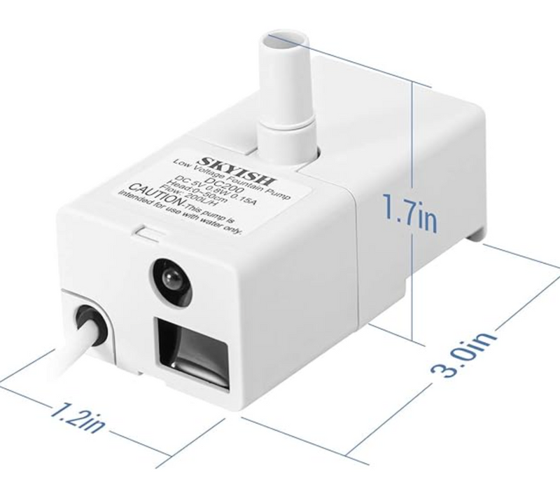 Veken Replacement Pump for 67oz, 95oz and 135oz Pet Fountain Cat Water Fountain Dog Water Fountain Ultra Quiet Long Lifespan Water Pump, USB Cable, LED Lights-zoom-