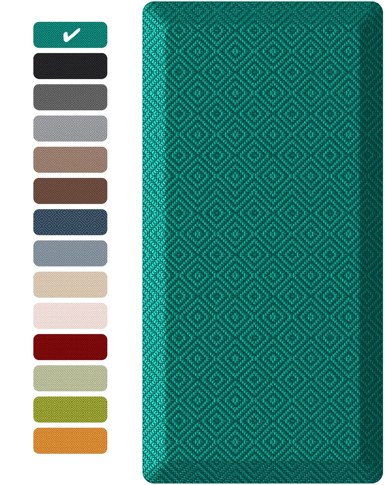 Ophanie Kitchen Mats for Floor, 3/4 Inch Thick Kitchen Rugs, 20''x32'' Anti Fatigue Standing Cushioned Mat, Waterproof,Comfort Ergonomic Mat for Office, Home, Sink, Teal Non-Slip Bottom