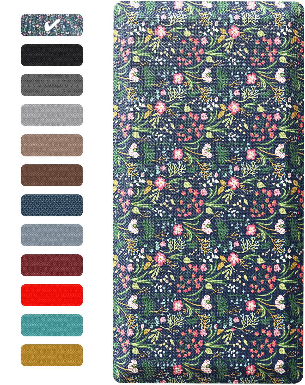 Ophanie Kitchen Mats for Floor, 3/4 inch Thick, 20x48 Anti Fatigue Cushioned Mat, Kitchen Rugs, Waterproof, Comfort Ergonomic Standing Mat for Office, Home, Sink, Blue Flower Non-Slip Ridged Bottom