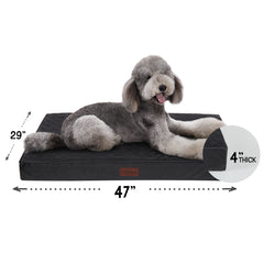 OhGeni | Flat Dog Bed | 47" | Black - aborderproducts