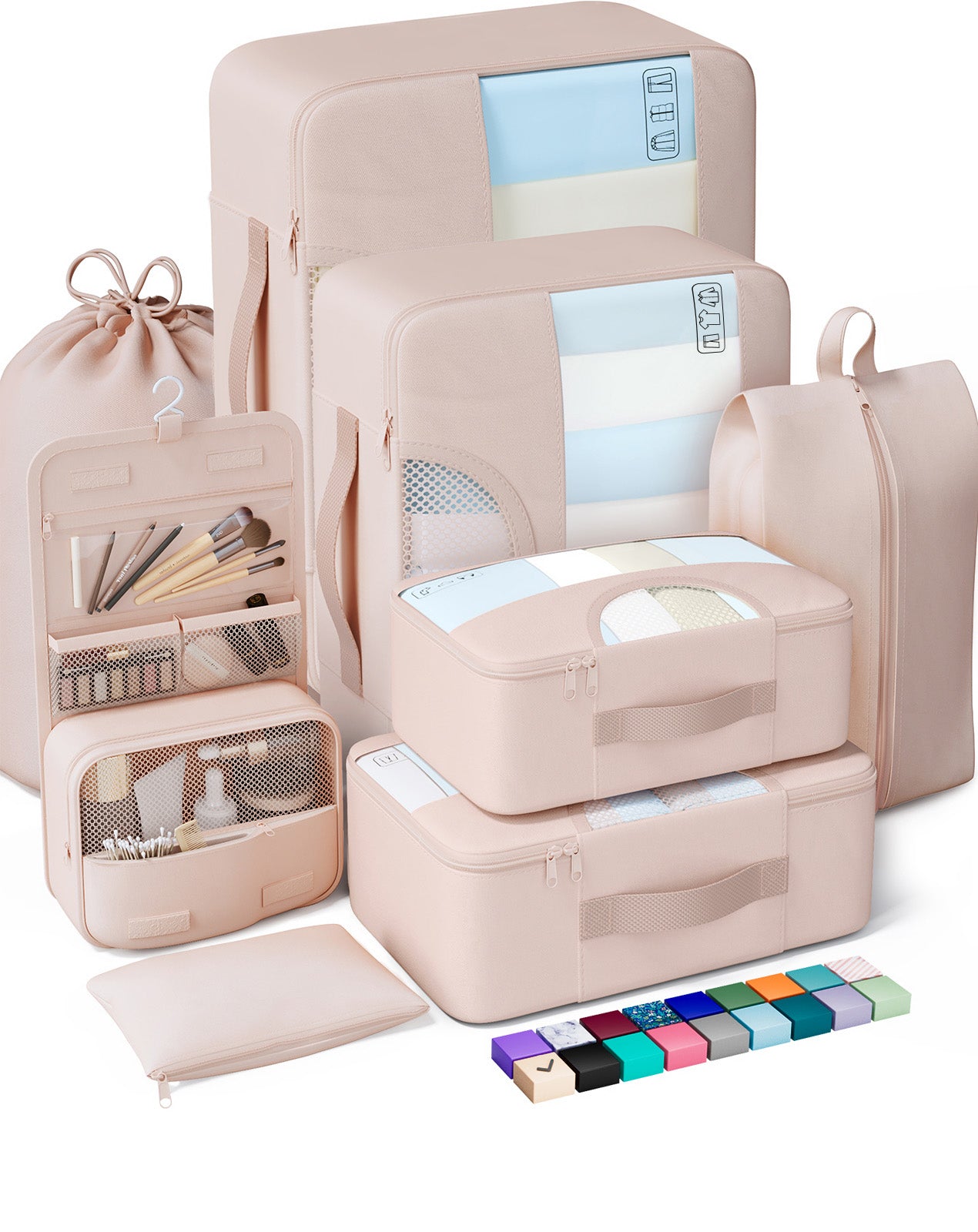 Veken | Packing Cubes | 8 Set | Cream - aborderproducts