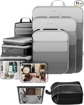 Veken 11 Set Compression Packing Cubes(Black) - aborderproducts