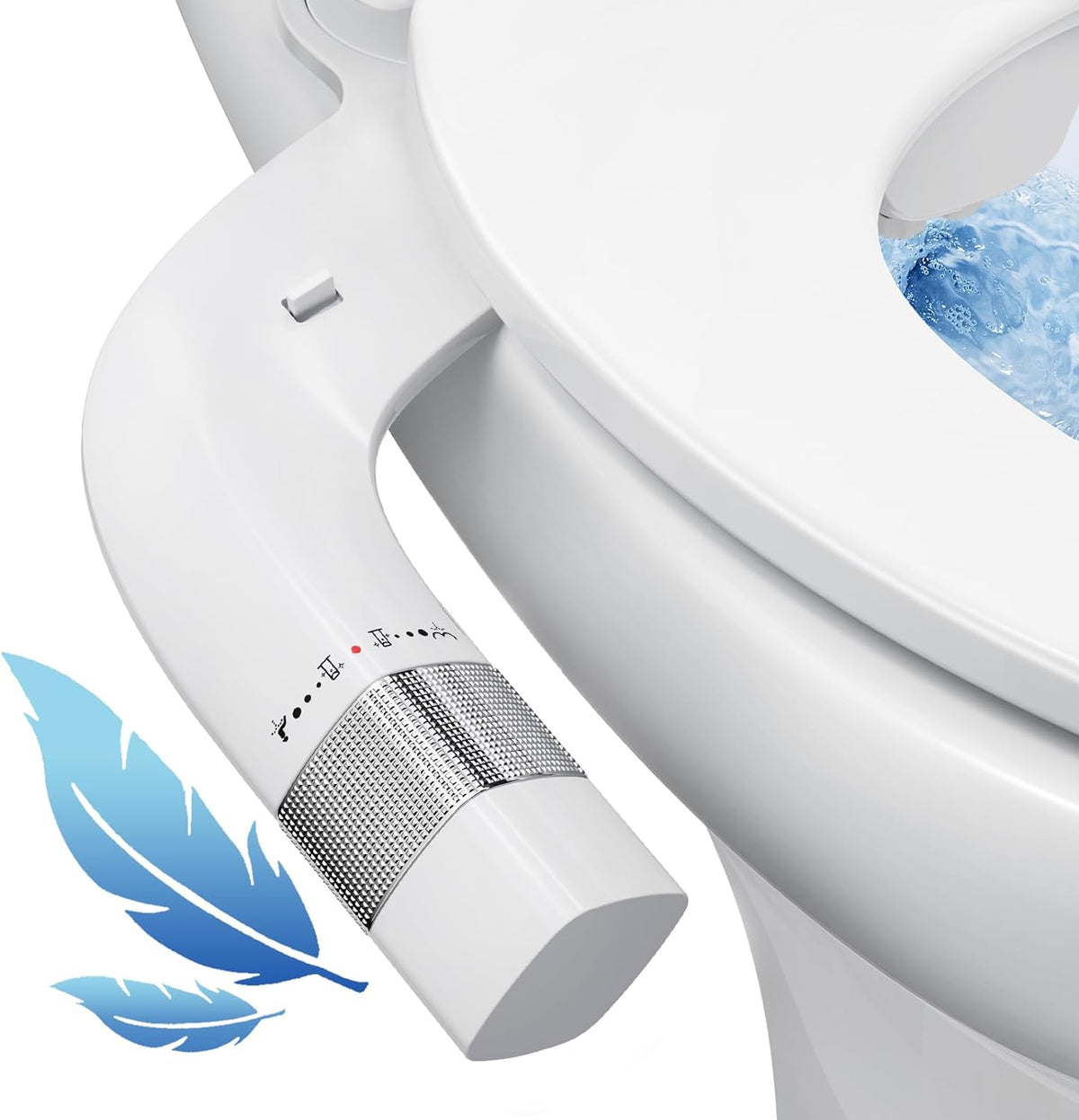 Veken Ultra-Slim Bidet Attachment for Toilet, Non Electric Dual Nozzle (Posterior/Feminine Wash) Hygienic Bidets Existing Toilets Seat, Adjustable Angle Water Pressure, Self Clean, Water Sprayer Baday - aborderproducts