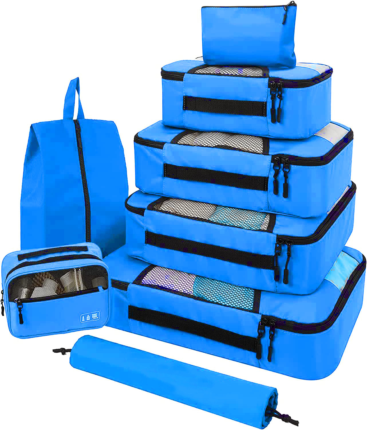 Packing Cubes | 6 Set | Color Pool Blue | Veken - aborderproducts