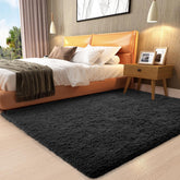 Ophanie Fluffy Shaggy Soft Area Rug | Black 3x5 - aborderproducts