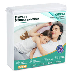 OhGeni | Microfiber Polyester Mattress Protector| Twin XL | White - aborderproducts