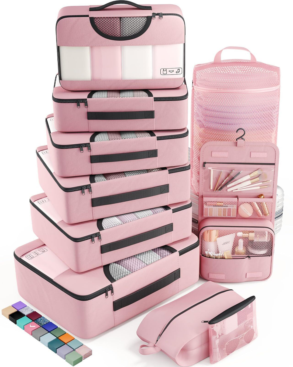 Veken 10 Set Packing Cube Dusty Pink