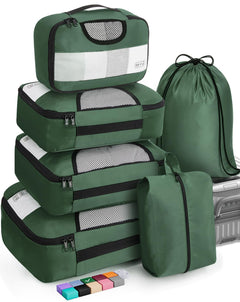 Veken Packing Cubes | 6 Set | Olive Green - aborderproducts