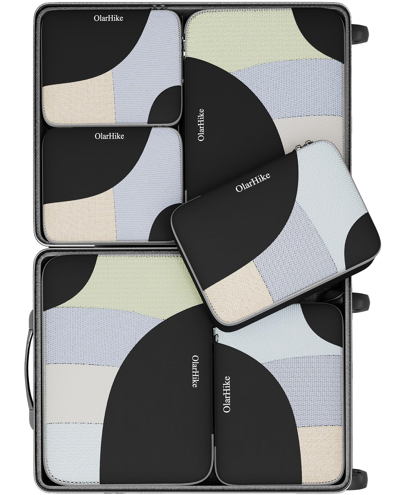 OlarHike Packing Cubes | Set Of 6 | Black - aborderproducts