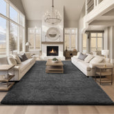 Ophanie Fluffy Shaggy Soft Area Rug | Grey 9x12 - aborderproducts