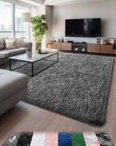 Ophanie Upgrade Fluffy Shaggy Soft Area Rug | Grey 6x9 - aborderproducts