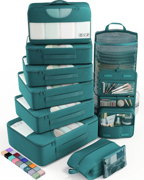 Veken 10 Set Packing Cube Indigo Teal - aborderproducts