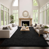 Ophanie Fluffy Shaggy Soft Area Rug | Black 9x12 - aborderproducts