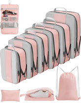 OlarHike | Compression Packing Cubes | 10 Set | Pink - aborderproducts