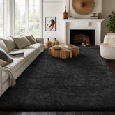 Ophanie Fluffy Shaggy Soft Area Rug | Black 8x10 - aborderproducts