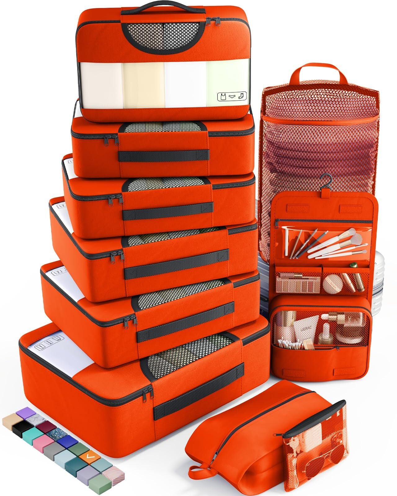 Veken 10 Set Packing Cube Sunset Orange - aborderproducts