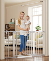 Cumbor | 29.7"-51.5" x 30.5" | Baby Gate Extra Wide | Silver - aborderproducts