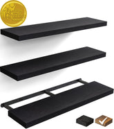 BAYKA | Floating Shelves | 36 in | 3-Piece | Black - aborderproducts
