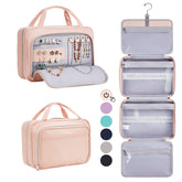 OlarHike Toiletry Bag, Large Size Makeup Jewelry 3 in 1 Essentials Travel Packing Organizers (Pink) - aborderproducts