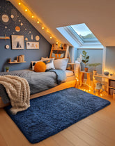 Ophanie Fluffy Shaggy Soft Area Rug | Blue 3x5 - aborderproducts