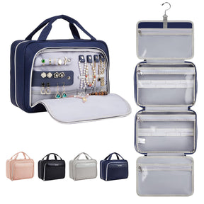 OlarHike Toiletry Bag, Large Size Makeup Jewelry 3 in 1 Essentials Travel Packing Organizers (Navy)