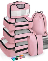 Veken Packing Cubes | 6 Set | Pink - aborderproducts