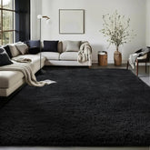 Ophanie Fluffy Shaggy Soft Area Rug | Black 5x8 - aborderproducts