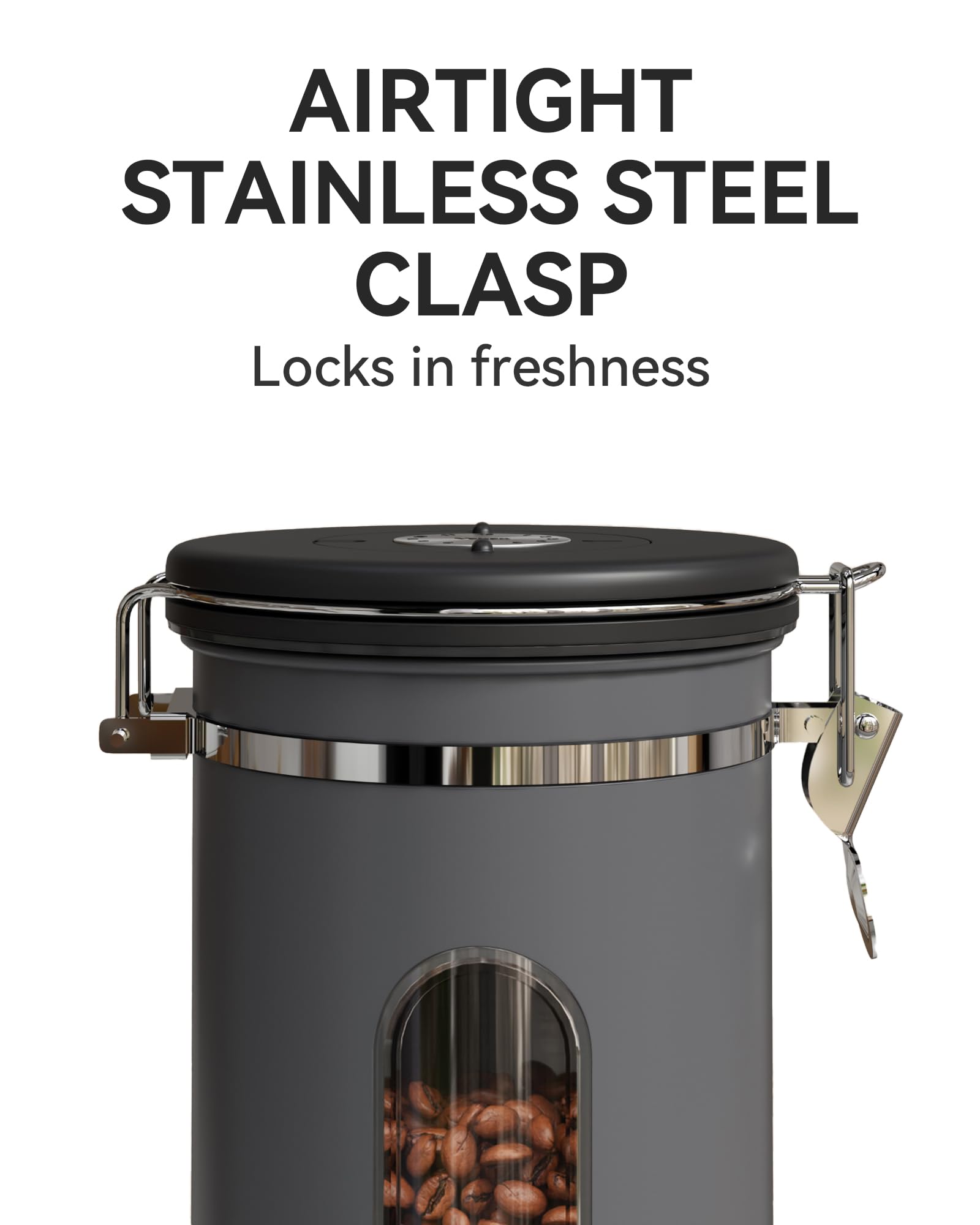 Veken Coffee Canister | 22oz | Gray - aborderproducts