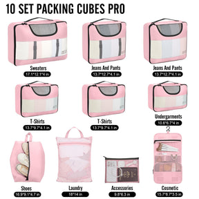 Veken 10 Set Packing Cube Dusty Pink - aborderproducts