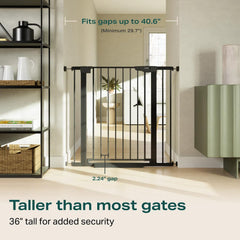 CUMBOR | SAFETY GATE | 29.7-40.6"W x 36"H | Black - aborderproducts