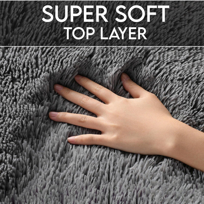 Ophanie Fluffy Shaggy Soft Area Rug | Dark Grey 5x8-zoom-