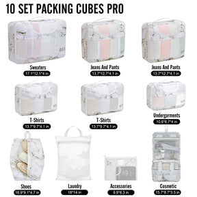 Veken 10 Set Packing Cube White Marble - aborderproducts