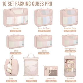Veken 10 Set Packing Cube Cream - aborderproducts